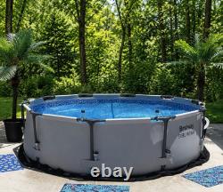 10ft Round Above Ground Swimming Pool Steel Frame Prismatic Stone Pump Set Patio