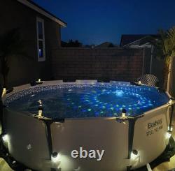 10ft Round Above Ground Swimming Pool Steel Frame Prismatic Stone Pump Set Patio