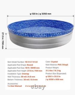 10ft Round Heavy Gauge Vinyl Pool Liner with Leak-Proof Patches Easy Install