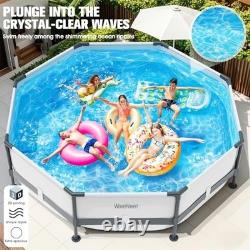 10ft x 30in Above Ground Frame Pool Durable Deep Swimming Pool for Summer Fun