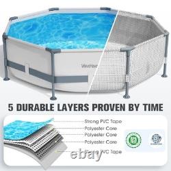 10ft x 30in Above Ground Frame Pool Durable Deep Swimming Pool for Summer Fun