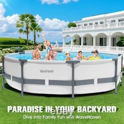 10ft x 30in Above Ground Frame Pool Durable Deep Swimming Pool for Summer Fun