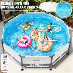 10ft x 30in Above Ground Swimming Pool Durable Frame, Easy Setup, Grey