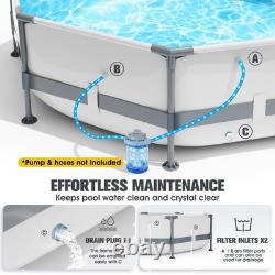 10ft x 30in Above Ground Swimming Pool Durable Frame, Easy Setup, Grey