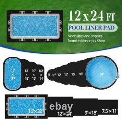 12' × 24' Rectangle Pool Liner Pad for Above Ground Pool, Durable Pre-Cut Under
