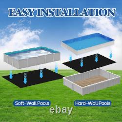 12' × 24' Rectangle Pool Liner Pad for Above Ground Pool, Durable Pre-Cut Under