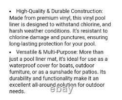 12-Foot Round Heavy Duty Pool Overlap Liner for Above Ground Swimming Hard Sided
