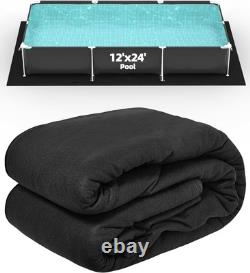 12 X 24 Foot Rectangle Pool Liner Pad For Above Ground Pools, Under Pool Mat Pre