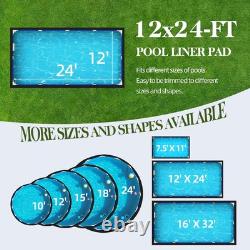 12 X 24 Foot Rectangle Pool Liner Pad For Above Ground Pools, Under Pool Mat Pre