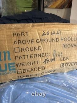 12 x 21 Ovaloverlap Above Ground Swimming Pool Liner Blue Patterned. Open Box