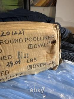 12 x 21 Ovaloverlap Above Ground Swimming Pool Liner Blue Patterned. Open Box