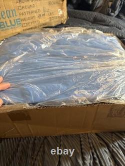 12 x 21 Ovaloverlap Above Ground Swimming Pool Liner Blue Patterned. Open Box