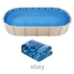 12' x 24' Oval Above Ground Swimming Pool Liner Overlap Blue, 48-54 Steel Wall