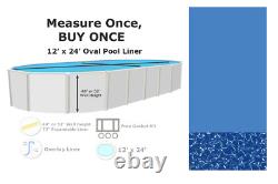 12 x 24 Oval Overlap 72 Expandable Swimming Pool Liner Choose Gauge & Pattern