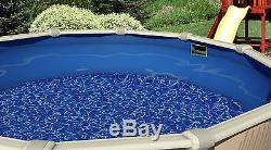 12' x 24' Oval Overlap Swirl 25 Gauge Above Ground Swimming Pool Liner with Coping