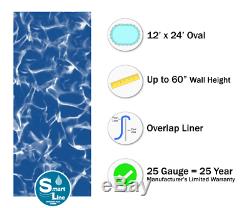 12 x 24 x 60 Overlap Expandable Sunlight Above Ground Swimming Pool Liner-25 GA