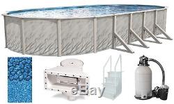 12'x18'x52 Ft Oval MEADOWS Above Ground Swimming Pool with Liner, Step & Filter