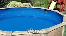 12'x24' Oval Overlap Plain Blue Above Ground Swimming Pool Liner-20 Gauge