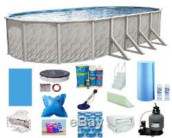 12'x24'x52 Above Ground Oval Meadows Swimming Pool with Liner, Step & Filter