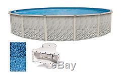 12'x52 Ft Round MEADOWS Above Ground Swimming Pool with Boulder Swirl Liner Kit