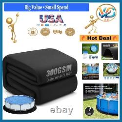 12Ft Heavy Duty Black Pool Liner Pad for Above Ground Pool 300GSM