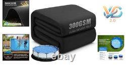 12Ft Heavy Duty Black Pool Liner Pad for Above Ground Pool 300GSM
