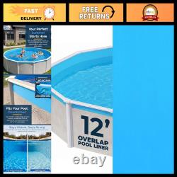 12ft Round Overlap Pool Liner for Above Ground Pools Durable, Waterproof, Blue