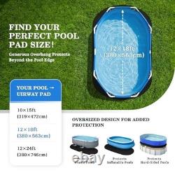 12x18 ft Oval Pool Liner Pad Heavy Duty Puncture Resistant Geotextile Mat, Cus