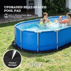 12x18 ft Oval Pool Liner Pad Heavy Duty Puncture Resistant Geotextile Mat, Cus