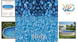12x24 ft Oval Pool Liner Unibead Vinyl for Steel Sided Above Ground Pool 52in