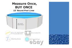 15' Round Overlap 72 Expandable Swimming Pool Liner Choose Gauge & Pattern