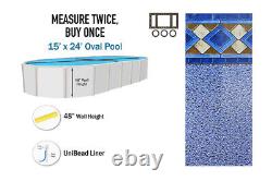 15' x 24' x 48 Oval Unibead Above Ground Swimming Pool Liner (Choose Pattern)