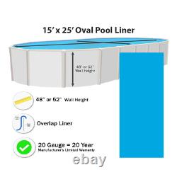 15' x 25' Oval 20 Gauge Overlap Swimming Pool Liner (Choose Pattern)