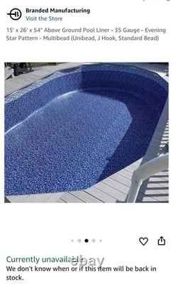 15' x 25'x 52 Above Ground Pool Liner 35 Gauge Evening Star Pattern Mult