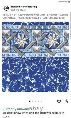 15' x 25'x 52 Above Ground Pool Liner 35 Gauge Evening Star Pattern Mult