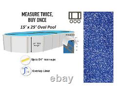 15' x 25' x 54 Oval Overlap Above Ground Swimming Pool Liner (Choose Pattern)