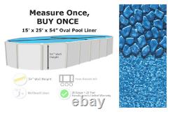 15' x 25' x 54 Oval Unibead 25 Gauge Swimming Pool Liner (Choose Pattern)