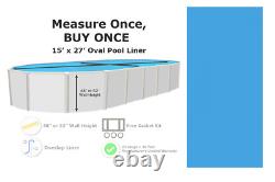 15 x 27 Oval 20 Gauge Overlap Above Ground Swimming Pool Liner Choose Pattern