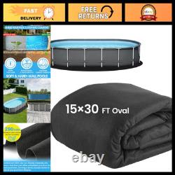 15' x 30' Oval Above Ground Pool Liner Pad Geotextile Underlayment, Puncture &