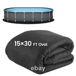 15' x 30' Oval Above Ground Pool Liner Pad Geotextile Underlayment, Puncture &