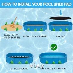 15' x 30' Oval Above Ground Pool Liner Pad Geotextile Underlayment, Puncture &