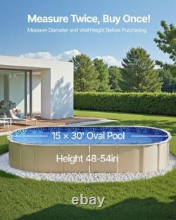15 x 30 ft Oval Pool Liner, Overlap Style Above Ground Pool Liners, 48-to