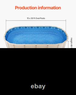 15 x 30 ft Oval Pool Liner, for Steel Sided Above-Ground Swimming Pools