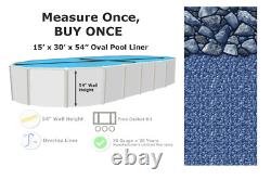 15' x 30' x 54 Oval Overlap 20 Gauge Swimming Pool Liner (Choose Pattern)