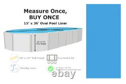 15 x 36 Oval 20 Gauge Overlap Above Ground Swimming Pool Liner Choose Pattern