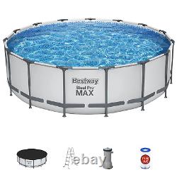 15' x 48 Above Ground Pool Set with Durable Steel Frame, 3-Layer Liner, Filter