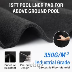 15FT Pool Liner Pad, 350G/M² Thicker Seamless above Ground Pool Liner, Pre-Cut Hea