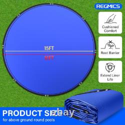 15FT round Pool Liner Pad for above Ground Pools, 165 GSM Thickened Puncture-Res