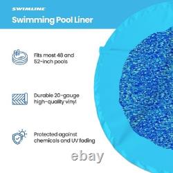 15ft Durable Easy Install Wall Overlap Liner for Round Above Ground Pool Swirl