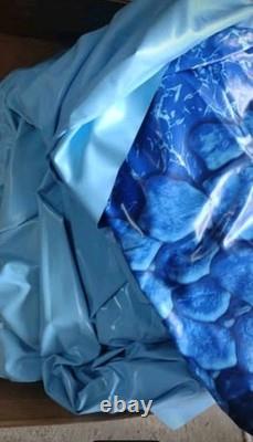 15ft Round Overlap Pool Liner 54in Wall Height Durable Vinyl with Pebble